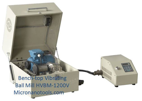 Bench-top High Speed Vibrating Ball Mill with Speed Control (HVBM-1200V) Incl. one 80ml SS Jar - 2-year Warranty